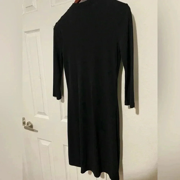 DKNY Longline V-neck Button-Down Cardigan size 4 ptp black - Picture 11 of 14